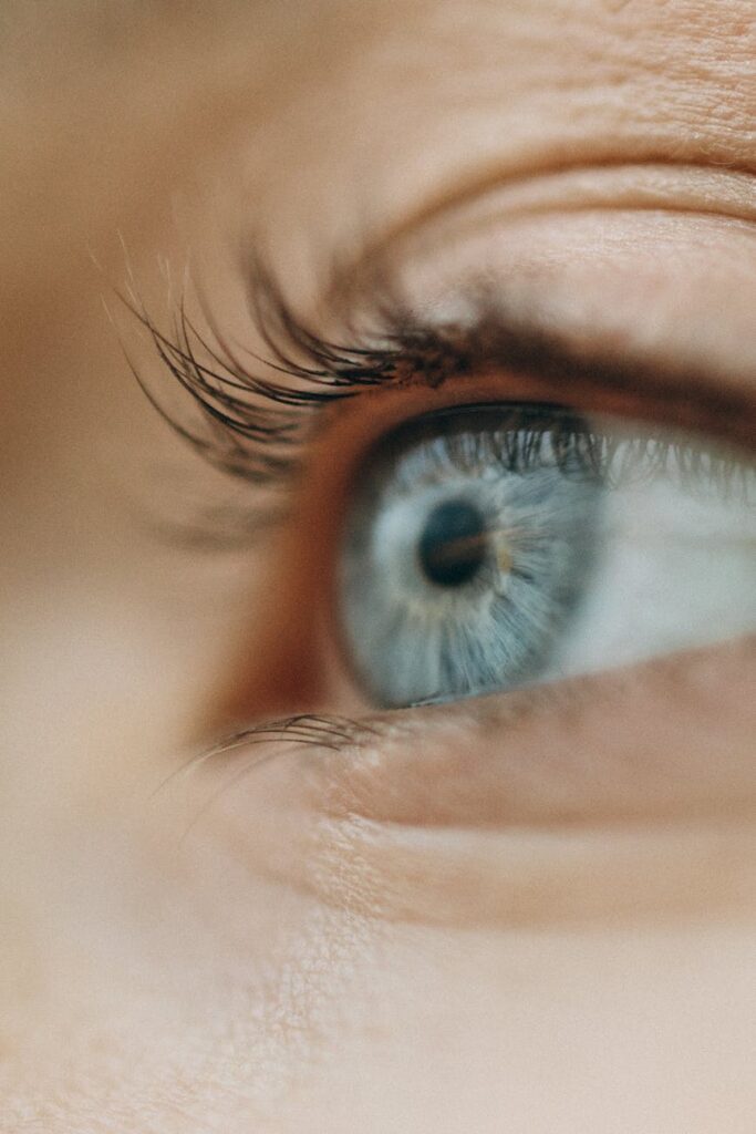 a close up shot of a person s eye